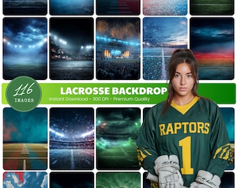Lacrosse Stadium Digital Backdrop, Senior Night Sports Photography Background, Poster Template