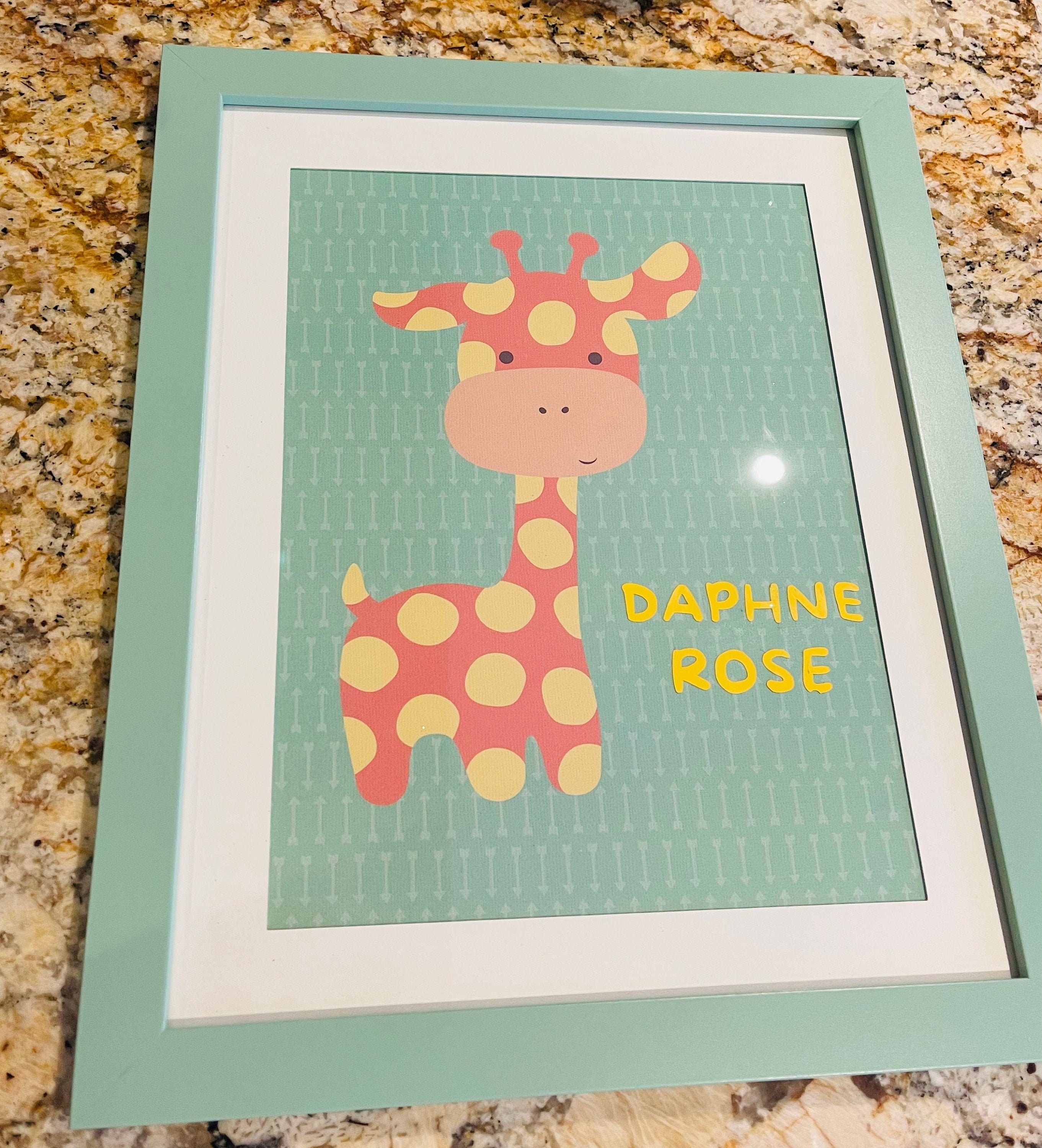 Personalized Giraffe Nursery Frame Etsy