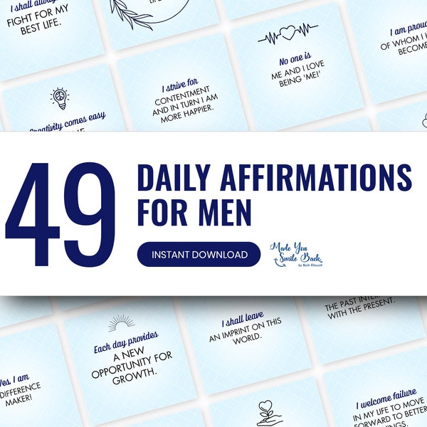 Affirmations for Men, Affirmation Pdf, Printables, Daily Affirmations For Men, Motivational for Men, Daily, Planner Pdf