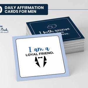 Printable Daily Affirmations Cards for Men Digital Positive ...