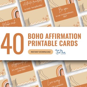 Tarjetas de afirmación boho: afirmaciones imprimibles, baraja motivacional, tarjetas de manifestación, afirmaciones diarias positivas, descarga digital de tarjetas