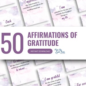 Gratitude Affirmation Cards, Printable Template, Motivational And Inspirational, Manifesting, Money, Self Love, Success, Health, Friends