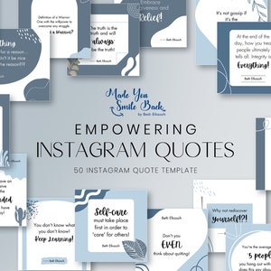Empowering Quotes For Instagram Canva Post Template, Editable Post Templates, Motivational Quote Set, Social Media Posts, Brand Engagement