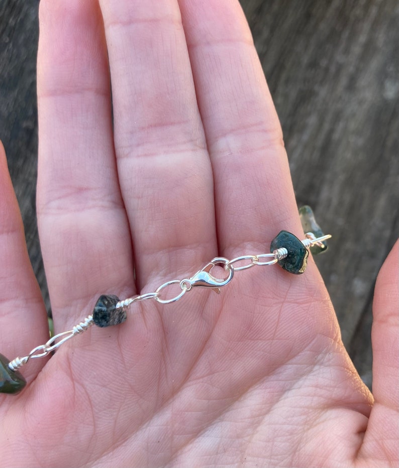 Tree  moss agate necklaceWild Growth crystal image 8