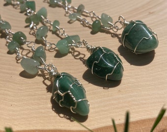 Green aventurine crystal choker necklace