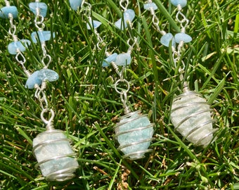 Aquamarine crystal choker necklace
