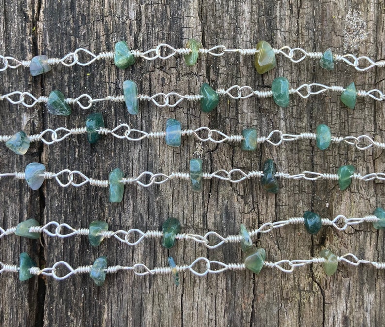 Tree  moss agate necklaceWild Growth crystal image 7