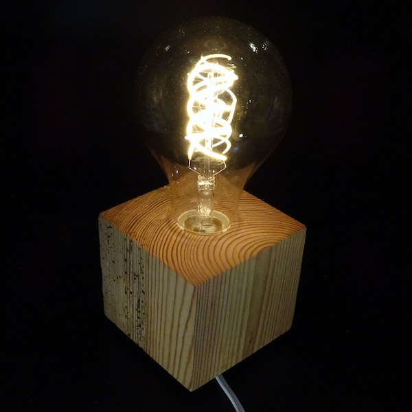 Decolampe aus Balkenholz Dekorativ Lampe Ambient Light Akzentleuchte Einzigartig Handgefertigt