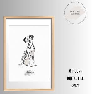 Tierportrait vom Foto Personalisiertes Geschenk Haustier Gemälde Digitales Tierportrait Haustier Erinnerungsgeschenk Haustier Geschenke Hundeportrait Hunde Illustration