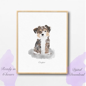 Custom Pet Portrait from Photo, Watercolor Pet Painting, Personalized Dog Memorial Gift, Unique Gift for Dog Lovers, Mini Dog Portrait