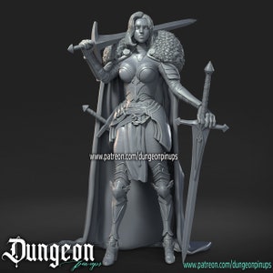 Jean, Medieval Knight Pin-Up Miniature for Tabletop RPGs | Dungeon Pin-Ups | Dungeons and Dragons
