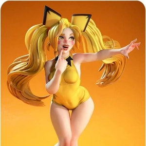 Pichina Pin Up Miniature for Tabletop RPGs | Siryll Art | Waifumon Catch & Charm 1 | Dungeons and Dragons