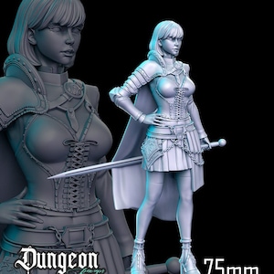 Caballera Pin-Up Miniature for Tabletop RPGs | Dungeon Pin-Ups | Dungeons and Dragons