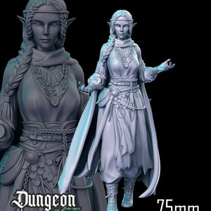 Elf Pin-Up Miniature for Tabletop RPGs | Dungeon Pin-Ups | Dungeons and Dragons