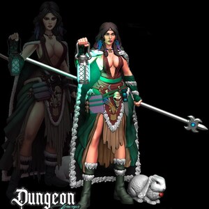 Druid Pin-Up Miniature for Tabletop RPGs | Dungeon Pin-Ups | Dungeons and Dragons