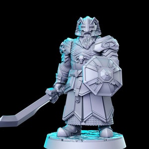 Ram&#39;s Head Helmet Dwarf - RN Estudio Printed Miniature | Dungeons & Dragons | Pathfinder | Tabletop
