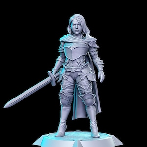Elma, Human Fighter - RN Estudio Printed Miniature | Dungeons & Dragons | Pathfinder | Tabletop