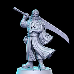 Auron, guerrero con espada grande - Miniatura impresa de RN Estudio / Dungeons & Dragons / Pathfinder / Tabletop