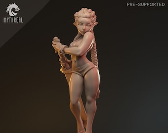 Elfe Sklavin Pin-Up Miniatur für Tabletop-Rollenspiele | Schwestern der Morgenröte | Verliese und Drachen