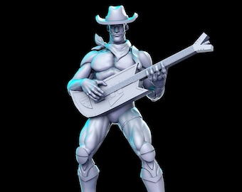 Bluegrass Silver Hawk Space Guitarist - RN Estudio Miniatura stampata / Dungeons & Dragons / Pathfinder / Da tavolo