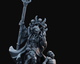 Necromancer Raising Skeletons Miniature for Tabletop RPGs | Heroes of the Realm Kickstarter | Dungeons and Dragons