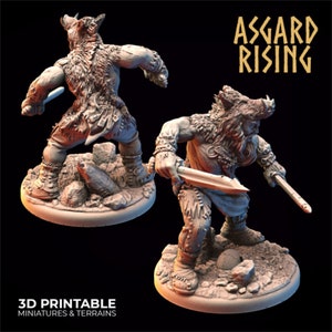 Male Viking Berserker Miniature for Tabletop Games | Asgard Rising | Dungeons and Dragons
