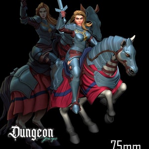 Cavellier Pin-Up Miniature for Tabletop RPGs | Dungeon Pin-Ups | Dungeons and Dragons