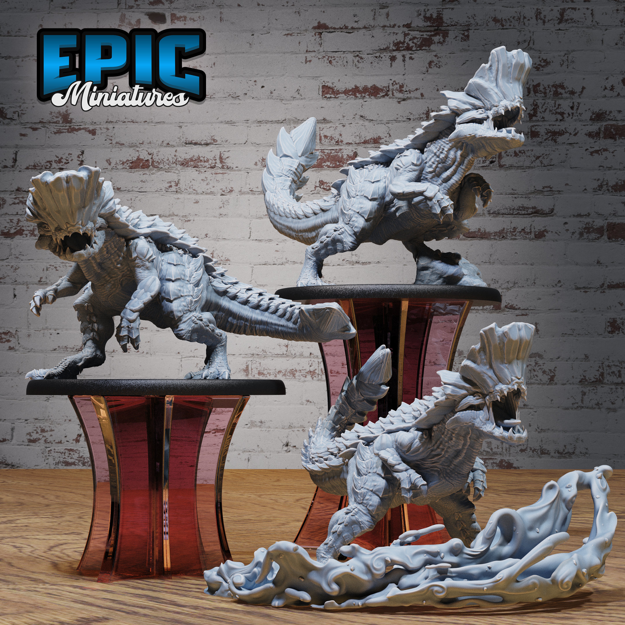 Rock head Dinosaur (Large Creature), Elemental Lands - Epic Miniatures | Dungeons & Dragons | Pathfinder | Tabletop