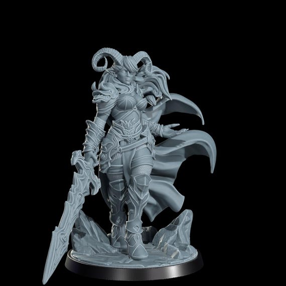 Kaela the Infernal Blade, Tiefling Warrior, Kl05 Dungeons and