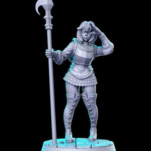 Chloe, Polearm Fighter - RN Estudio Printed Miniature | Dungeons & Dragons | Pathfinder | Tabletop