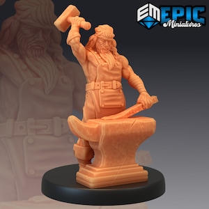 Village Blacksmith, Male Human - Epic Miniatures | Dungeons & Dragons | Pathfinder | Tabletop