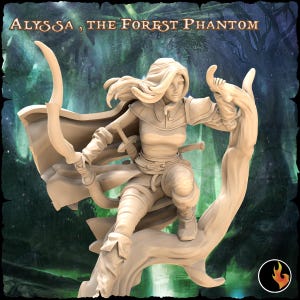 Alyssa, Archer, Miniature for Tabletop RPGs | Fantasy Girls STL Vol 5. | Dungeons and Dragons