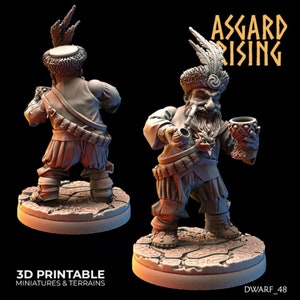 Dwarf Wizard Miniature for Tabletop RPGs | Asgard Rising | Dungeons and Dragons