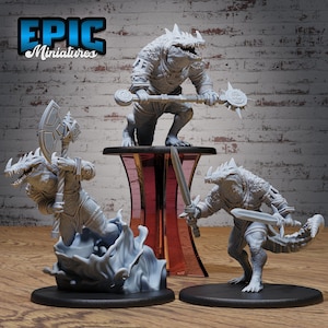 Crocodile Champion (Large Creature), Bone Dry Desert - Epic Miniatures | Dungeons & Dragons | Pathfinder | Tabletop