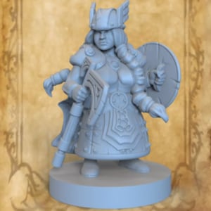 Dwarf Fighter, Female - Dungeon 3D Classics | Dungeons & Dragons | Pathfinder | Tabletop
