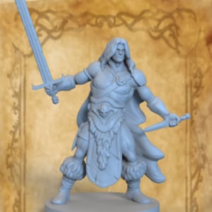 Barbarian Male Human - Dungeon 3D Classics | Dungeons & Dragons | Pathfinder | Tabletop