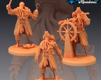Captain Ahathid, Deep One Pirate - Epic Miniatures | Dungeons & Dragons | Pathfinder | Tabletop