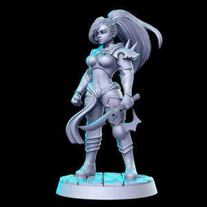 Ja, weiblicher Assassin - RN Estudio Printed Miniatur | Dungeons & Drachen | Pfadfinder | Tischplatte