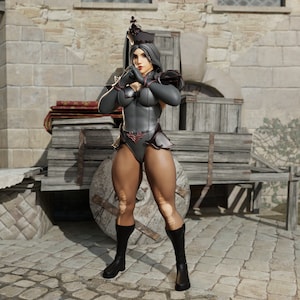 Priestess Bella Pin Up Miniature for Tabletop RPGs | QB Miniatures | Knights of Ditz Vol 2 | Dungeons and Dragons