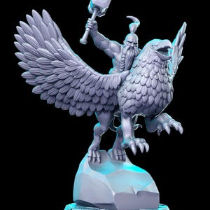 Fal, Griffon Rider- RN Estudio Printed Miniature | Dungeons & Dragons | Pathfinder | Tabletop