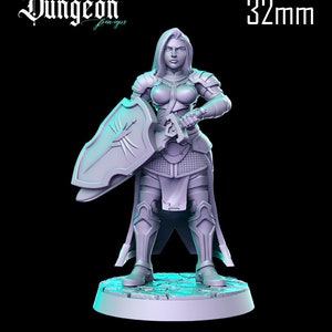 Paladin Pin-Up Miniature for Tabletop RPGs | Dungeon Pin-Ups | Dungeons and Dragons