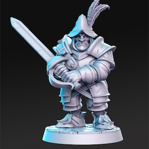 Edwin, Armored Male Knight - RN Estudio Printed Miniature | Dungeons & Dragons | Pathfinder | Tabletop