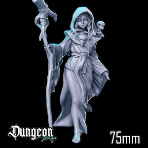 Necromancer Ivy, Pin-Up Miniature for Tabletop RPGs | Dungeon Pin-Ups | Dungeons and Dragons
