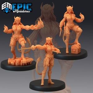 Female Tiefling Adventurer - Epic Miniatures | Dungeons & Dragons | Pathfinder | Tabletop