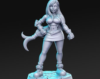 Dhiva, Female Human Brawler - RN Estudio Printed Miniature | Dungeons & Dragons | Pathfinder | Tabletop