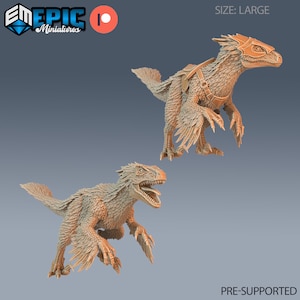 Feathered  Raptor (Large Creature) - Epic Miniatures | Dungeons & Dragons | Pathfinder | Tabletop