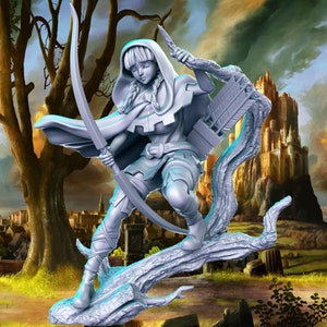 Archer Pin-Up Miniature for Tabletop RPGs | Dungeon Pin-Ups | Dungeons and Dragons