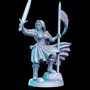 Aegwynne, Human Female, Battlemaiden - RN Estudio Printed Miniature | Dungeons & Dragons | Pathfinder | Tabletop
