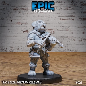 Dog Folk Tribe Bard - Epic Miniatures, PC Fun Pack | Dungeons & Dragons | Pathfinder | Tabletop