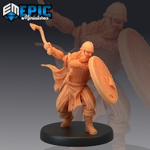 Male Viking Shield Warrior - Epic Miniatures | Dungeons & Dragons | Pathfinder | Tabletop